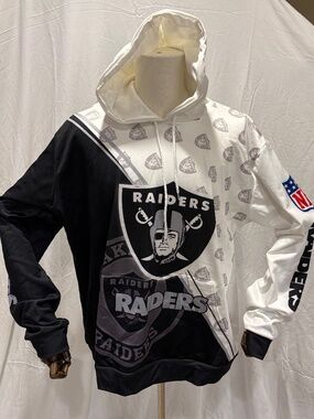 NFL Las Vegas Raiders "Split-Logo" Sublimated Pullover Hoodie
